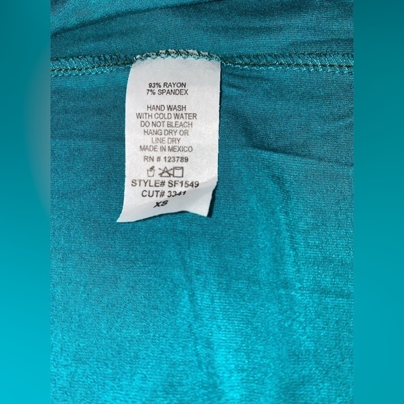 Six/Fifty Go To Vacation Midi Green Dress XS Slit Front Summer Casual - Picture 6 of 6